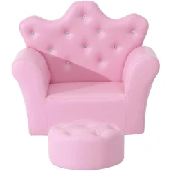 Homcom Estilo De Vida*- Conjunto sillón + puff Rosa