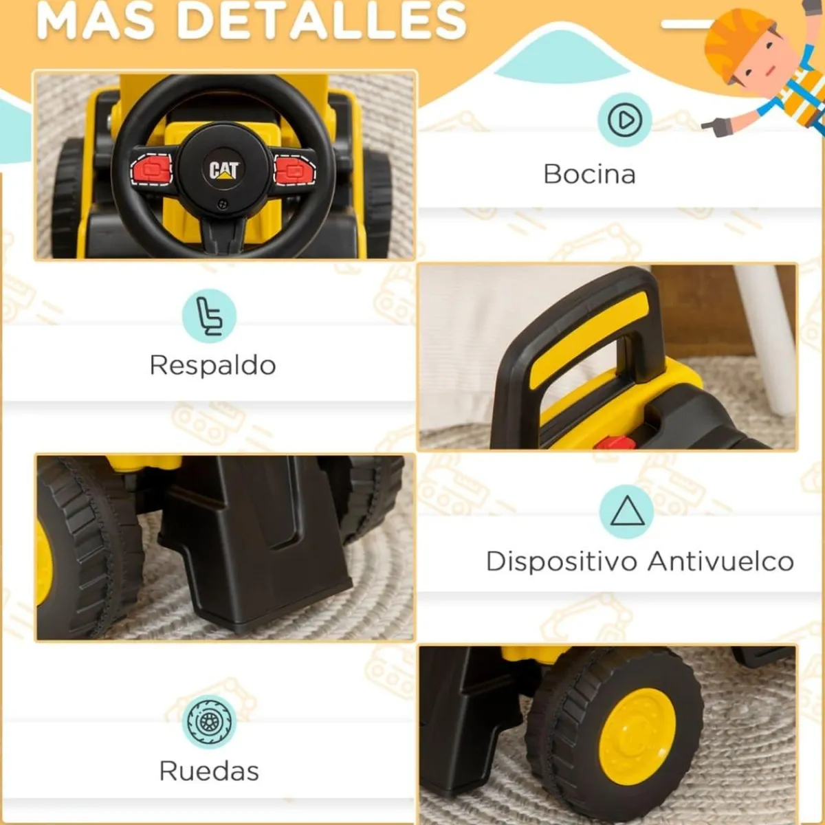 Homcom Vehículos Y Circuitos*- Correpasillos Excavadora
