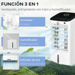 Homcom Figuras De Acción*- Enfriador de Aire Portátil 3,5L