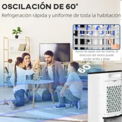 Homcom Figuras De Acción*- Enfriador de Aire Portátil 3,5L