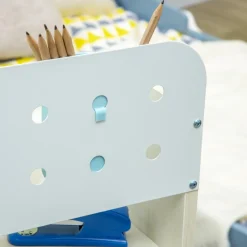 Homcom Estilo De Vida*- Escritorio con estante y silla ajustable Azul y Blanco