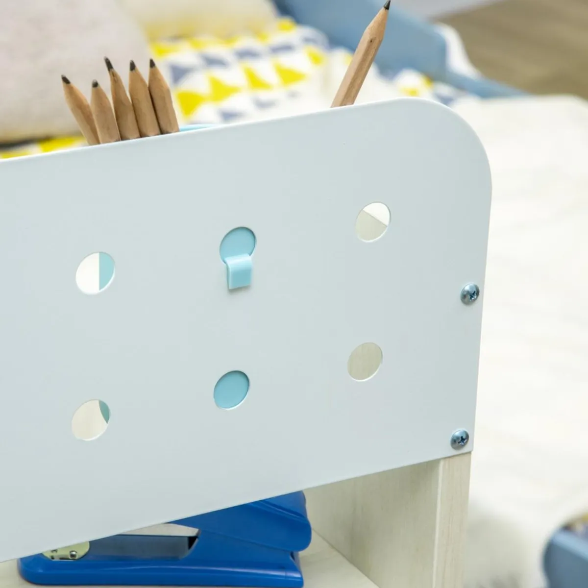 Homcom Estilo De Vida*- Escritorio con estante y silla ajustable Azul y Blanco