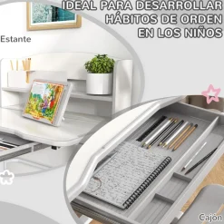 Homcom Estilo De Vida*- Escritorio y silla ajustable Gris y Blanco