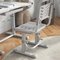 Homcom Estilo De Vida*- Escritorio y silla ajustable Gris y Blanco