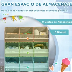 ZONEKIZ Estilo De Vida*Homcom - Estantería infantil con 9 cajas Gris