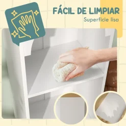 AIYAPLAY Estilo De Vida*Homcom - Estantería infantil 3 niveles Blanco y Natural