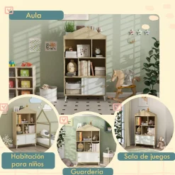 AIYAPLAY Estilo De Vida*Homcom - Estantería infantil madera