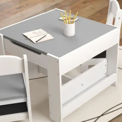 Homcom Estilo De Vida*- Mesa + 2 sillas infantiles Blanco