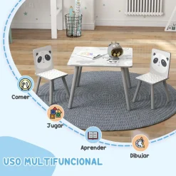 ZONEKIZ Estilo De Vida*Homcom - Mesa con 2 sillas Panda