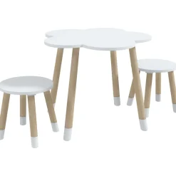 Homcom Estilo De Vida*- Mesa Flor y bancos Blanco