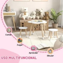 Homcom Estilo De Vida*- Mesa Flor y bancos Blanco