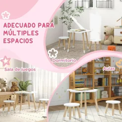 Homcom Estilo De Vida*- Mesa Flor y bancos Blanco