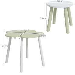 Homcom Estilo De Vida*- Mesa Flor y bancos Verde y Blanco