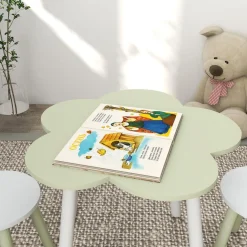 Homcom Estilo De Vida*- Mesa Flor y bancos Verde y Blanco