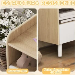 AIYAPLAY Estilo De Vida*Homcom - Mesilla de noche infantil