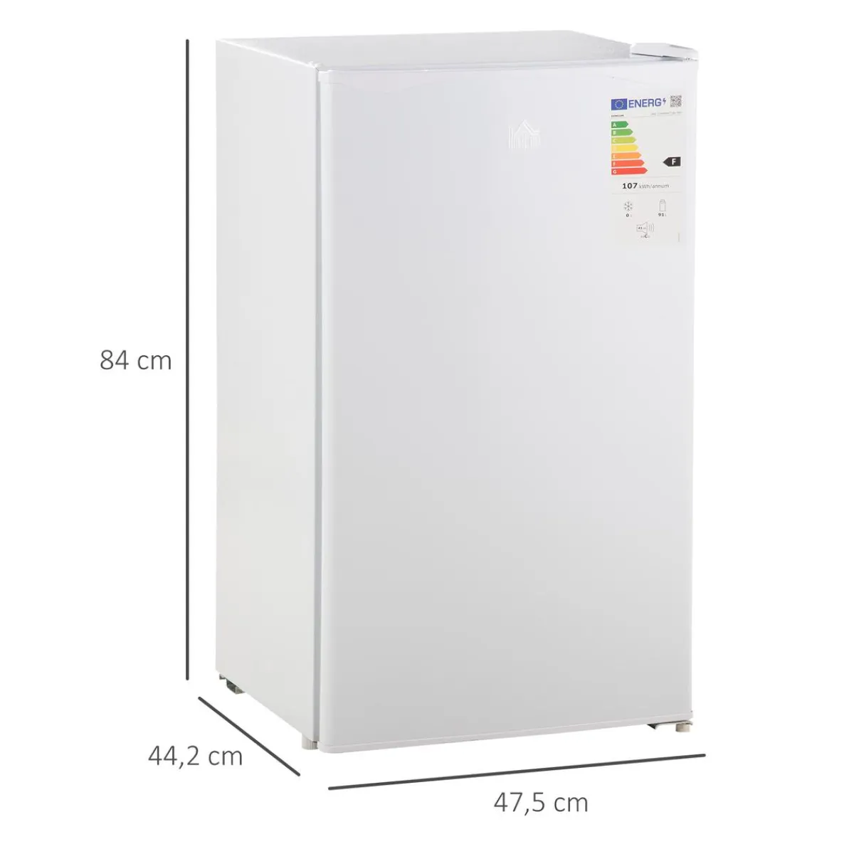 Homcom Figuras De Acción*- Mini Nevera Blanca con Congelador 91L