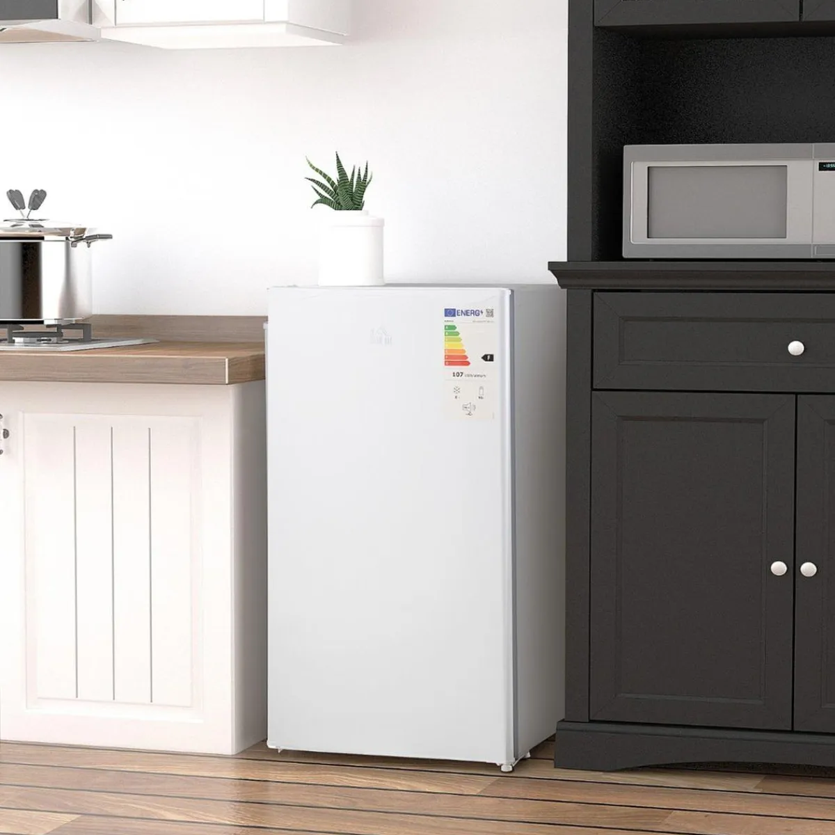 Homcom Figuras De Acción*- Mini Nevera Blanca con Congelador 91L