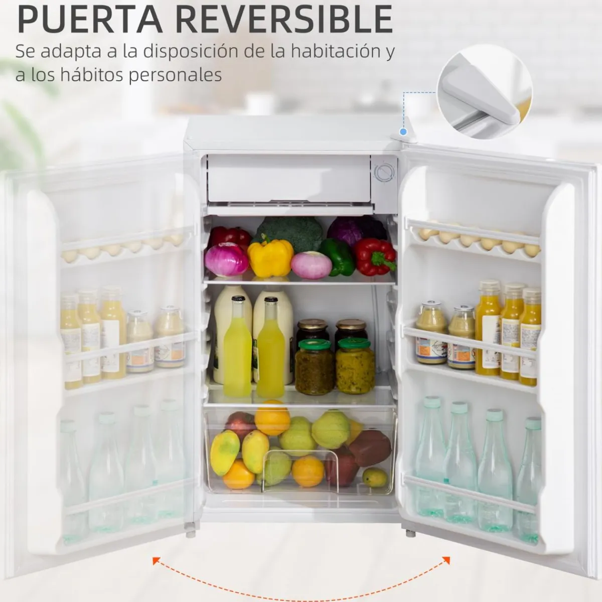 Homcom Figuras De Acción*- Mini Nevera Blanca con Congelador 91L