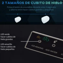 Homcom Figuras De Acción*- Máquina Hielo Plateada 105W