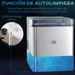 Homcom Figuras De Acción*- Máquina Hielo Plateada 105W
