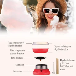 Homcom Figuras De Acción*- Máquina Roja de Algodón de Azúcar