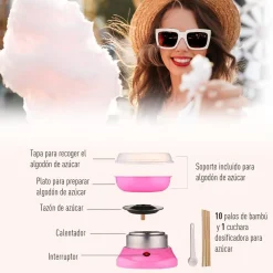 Homcom Figuras De Acción*- Máquina Rosa de Algodón de Azúcar