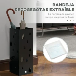 Homcom Estilo De Vida*- Paragüero Negro