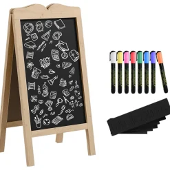VINSETTO Steam|Arte Y Manualidades*Homcom - Pizarra caballete doble con tizas y plantillas