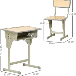 Homcom Estilo De Vida*- Set Pupitre + Silla infantil Vintage