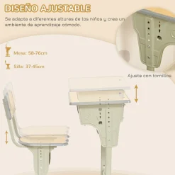 Homcom Estilo De Vida*- Set Pupitre + Silla infantil Vintage