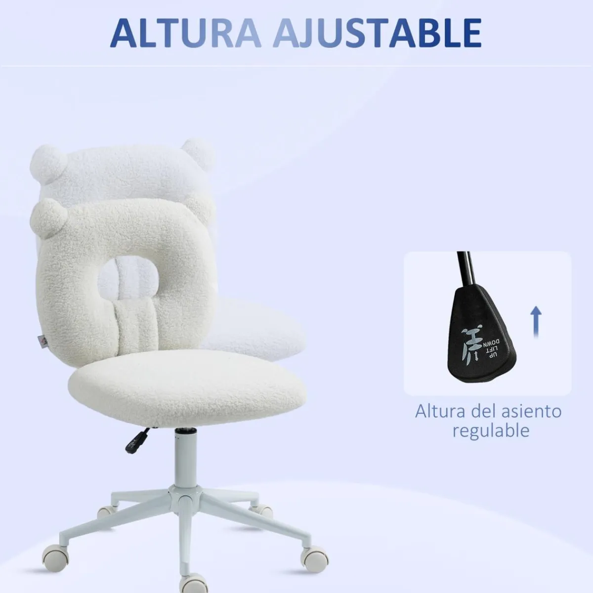 Homcom Estilo De Vida*- Silla infantil de borreguito Blanco