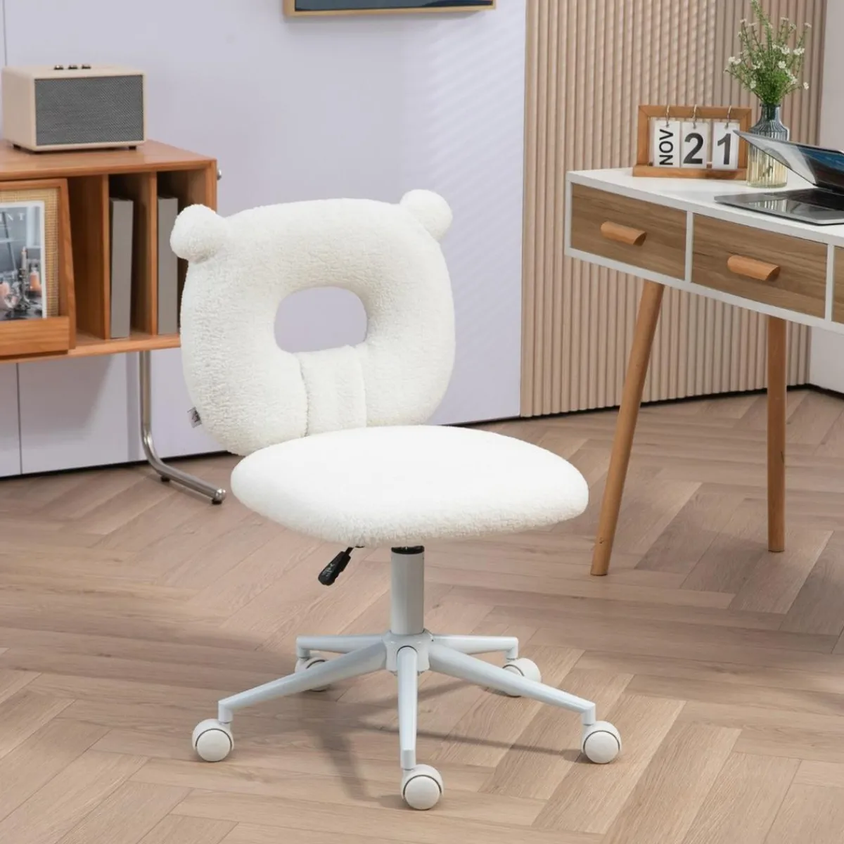 Homcom Estilo De Vida*- Silla infantil de borreguito Blanco