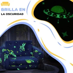 AIYAPLAY Estilo De Vida*Homcom - Sillón infantil Azul brilla en la oscuridad