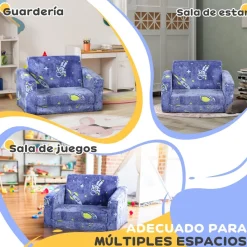 AIYAPLAY Estilo De Vida*Homcom - Sillón infantil Azul brilla en la oscuridad