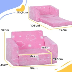 AIYAPLAY Estilo De Vida*Homcom - Sillón infantil Rosa brilla en la oscuridad