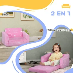 AIYAPLAY Estilo De Vida*Homcom - Sillón infantil Rosa brilla en la oscuridad