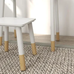 AIYAPLAY Muñecas*Homcom - Tocador básico con espejo y taburete madera Blanco