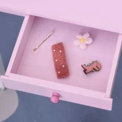 Homcom Muñecas*- Tocador Infantil con Taburete y Espejo