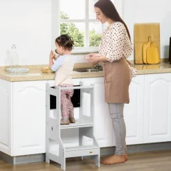 Homcom Estilo De Vida*- Torre aprendizaje 2 en 1 madera Gris