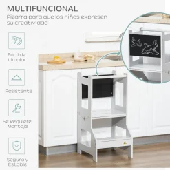 Homcom Estilo De Vida*- Torre aprendizaje 2 en 1 madera Gris