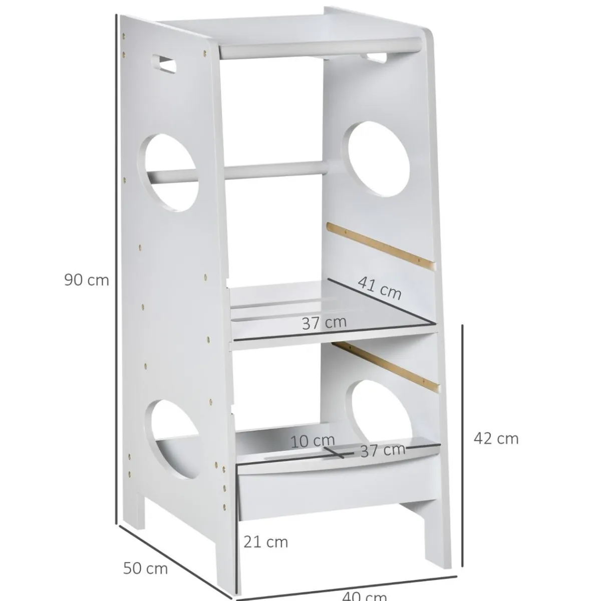 Homcom Estilo De Vida*- Torre de aprendizaje madera Gris