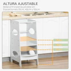 Homcom Estilo De Vida*- Torre de aprendizaje madera Gris