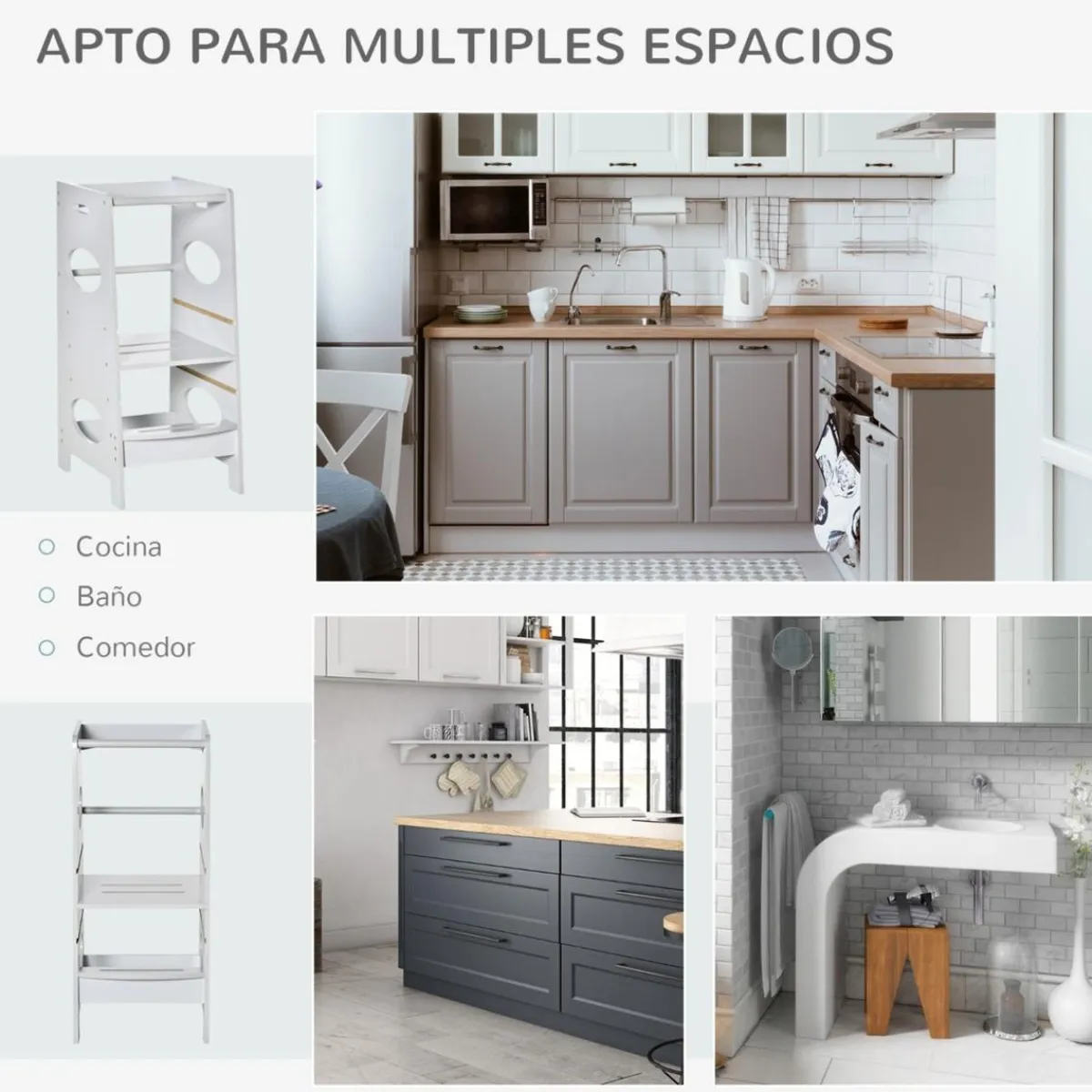 Homcom Estilo De Vida*- Torre de aprendizaje madera Gris