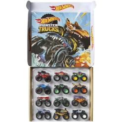 MATTEL Vehículos Y Circuitos*Hot Wheels - Pack de 12 coches Monster Trucks de juguete ㅤ