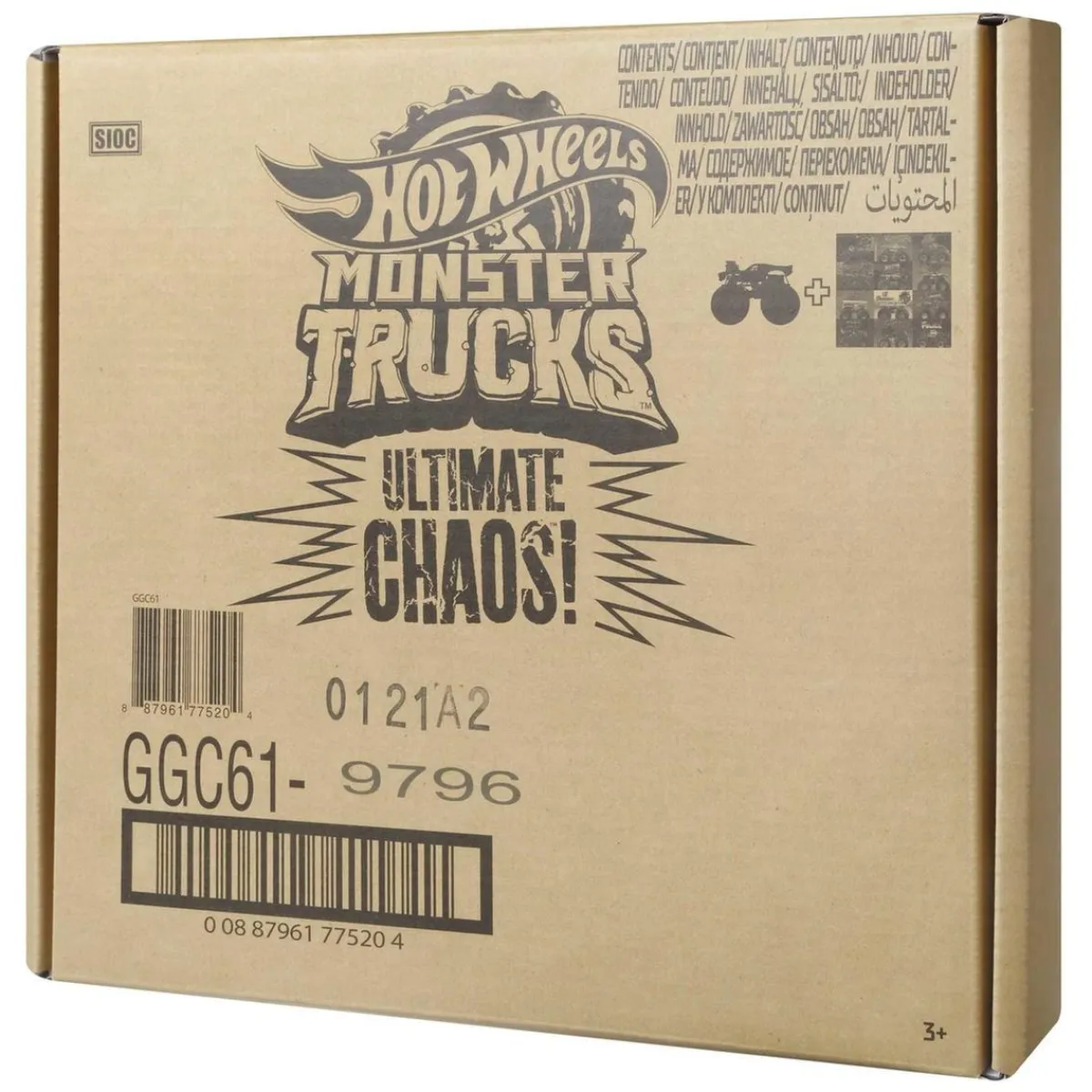 MATTEL Vehículos Y Circuitos*Hot Wheels - Pack de 12 coches Monster Trucks de juguete ㅤ