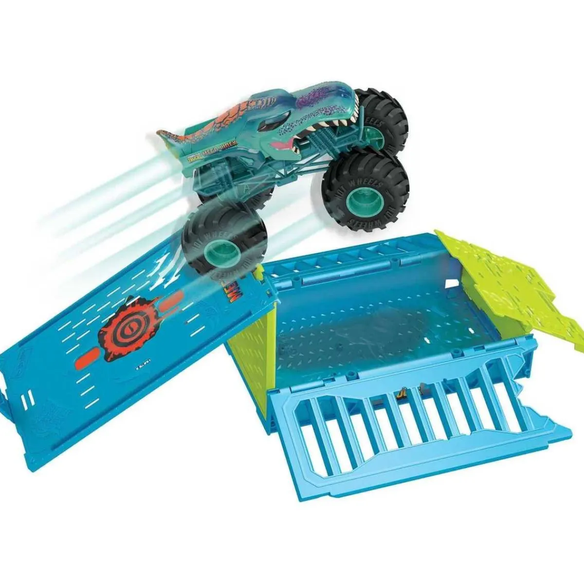 MATTEL Vehículos Y Circuitos*Hot Wheels - Vehículo Hot Wheels Monster Truck 1:24 con jaula de choque gigante