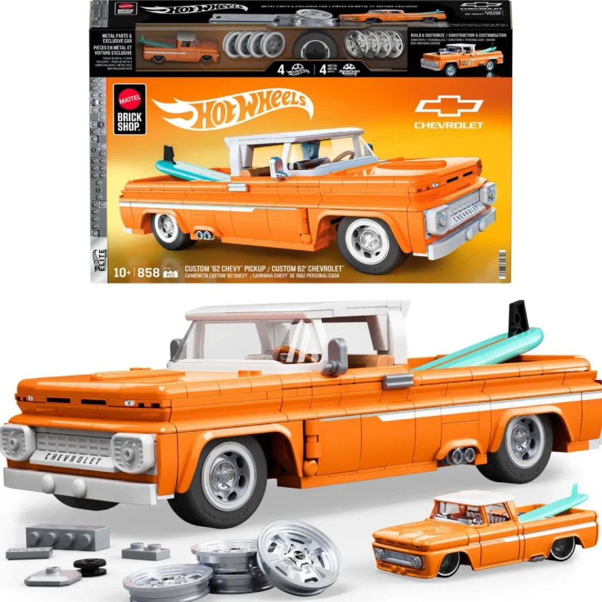 MATTEL Juguetes De Construcción*Hot Wheels Elite - Pickup Chevy '62 Personalizada