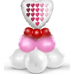 TOYS "R" US Artículos De Fiesta Y Regalos*Kit de decoración y inflado Corazón Blanco Amor (12 globos de látex, 1 globo foil mylar 45 cm) para composición de 75 cm de alto ㅤ