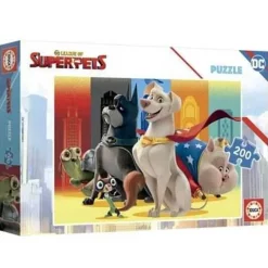 EDUCA BORRAS Juegos Y Puzzles*Liga de Super-Mascotas: rompecabezas de 200 piezas grandes, tamaño montado 40 x 28 cm