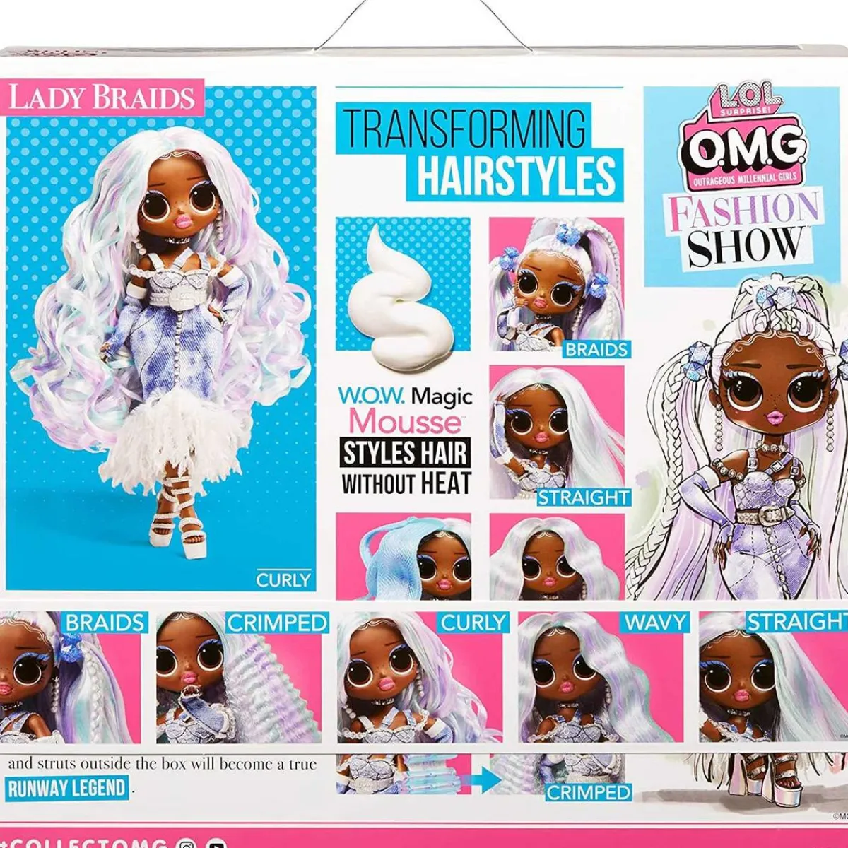 LOL SURPRISE Coleccionables Y Mini Mundos*- OMG Fashion Show Style Edition Lady Braids
